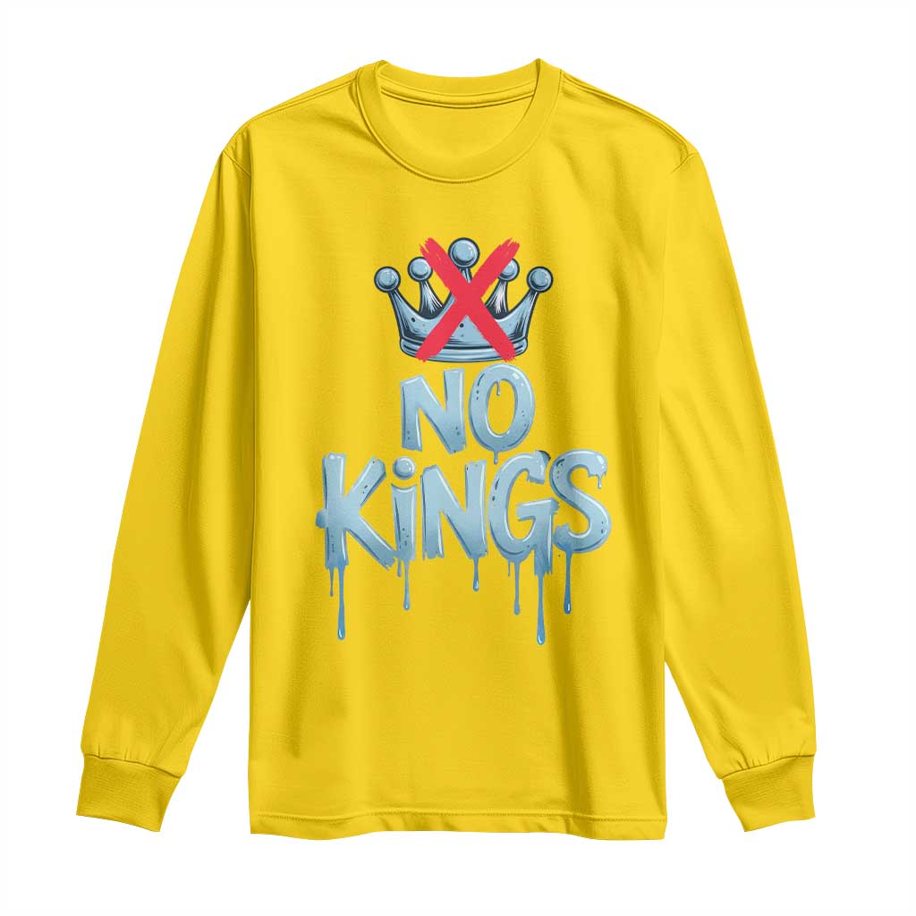 No Kings Abolish ICE Long Sleeve Shirt Anti Authoritarian Protest