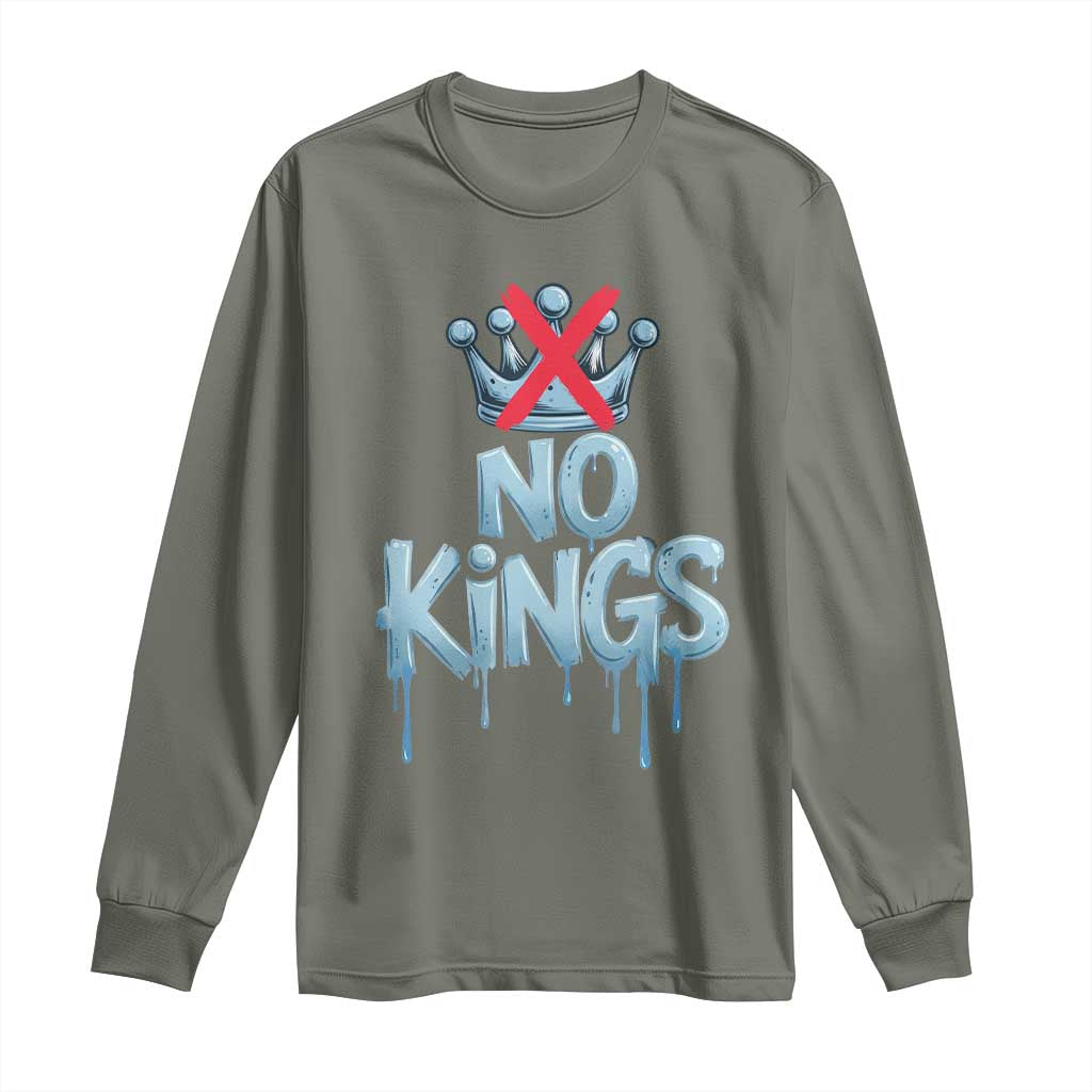 No Kings Abolish ICE Long Sleeve Shirt Anti Authoritarian Protest