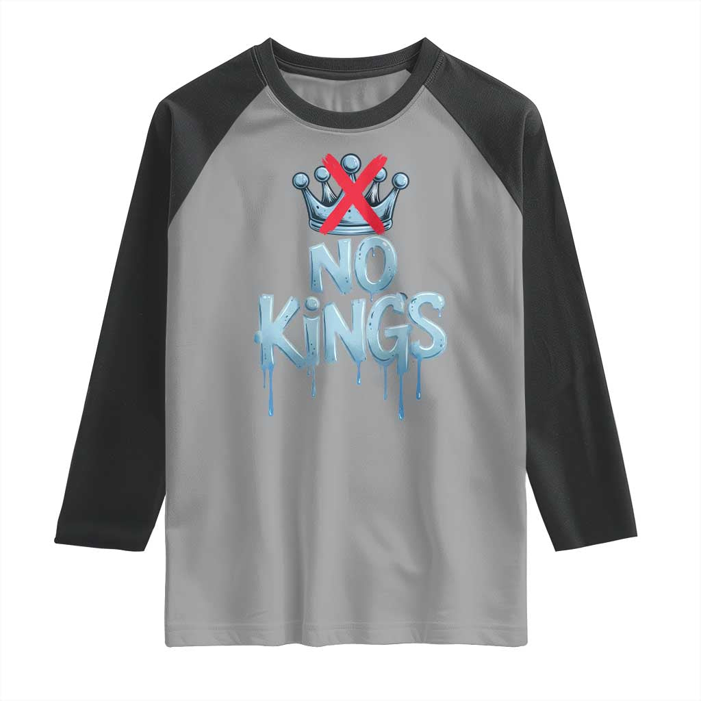 No Kings Abolish ICE Raglan Shirt Anti Authoritarian Protest