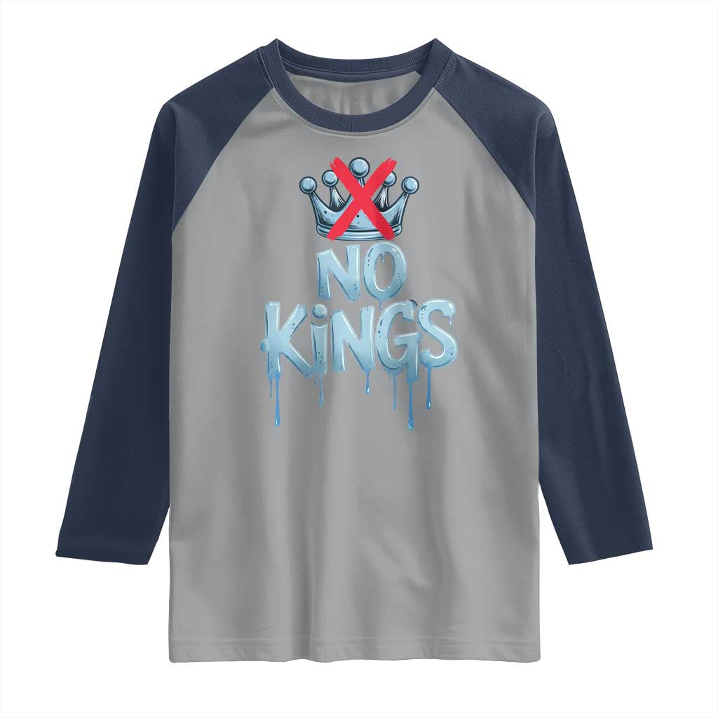 No Kings Abolish ICE Raglan Shirt Anti Authoritarian Protest