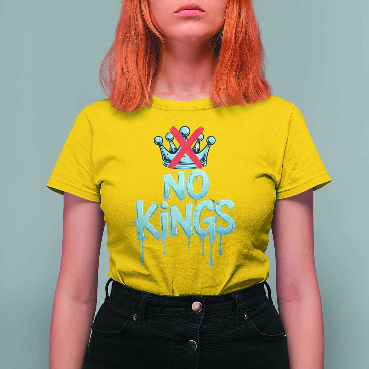 No Kings Abolish ICE T Shirt For Women Anti Authoritarian Protest