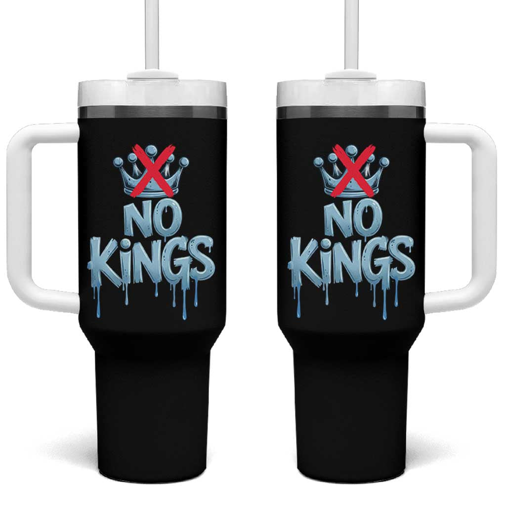 No Kings Abolish ICE Tumbler With Handle Anti Authoritarian Protest