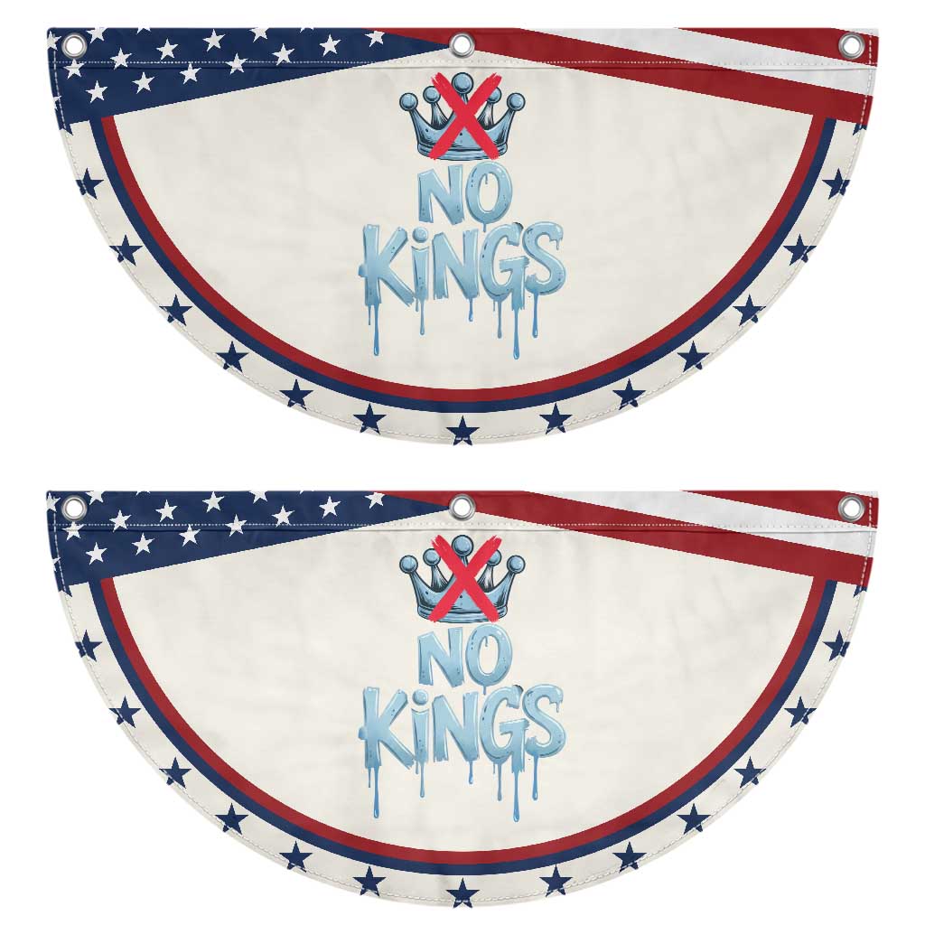 No Kings Abolish ICE Patriotic Fan Flag Anti Authoritarian Protest