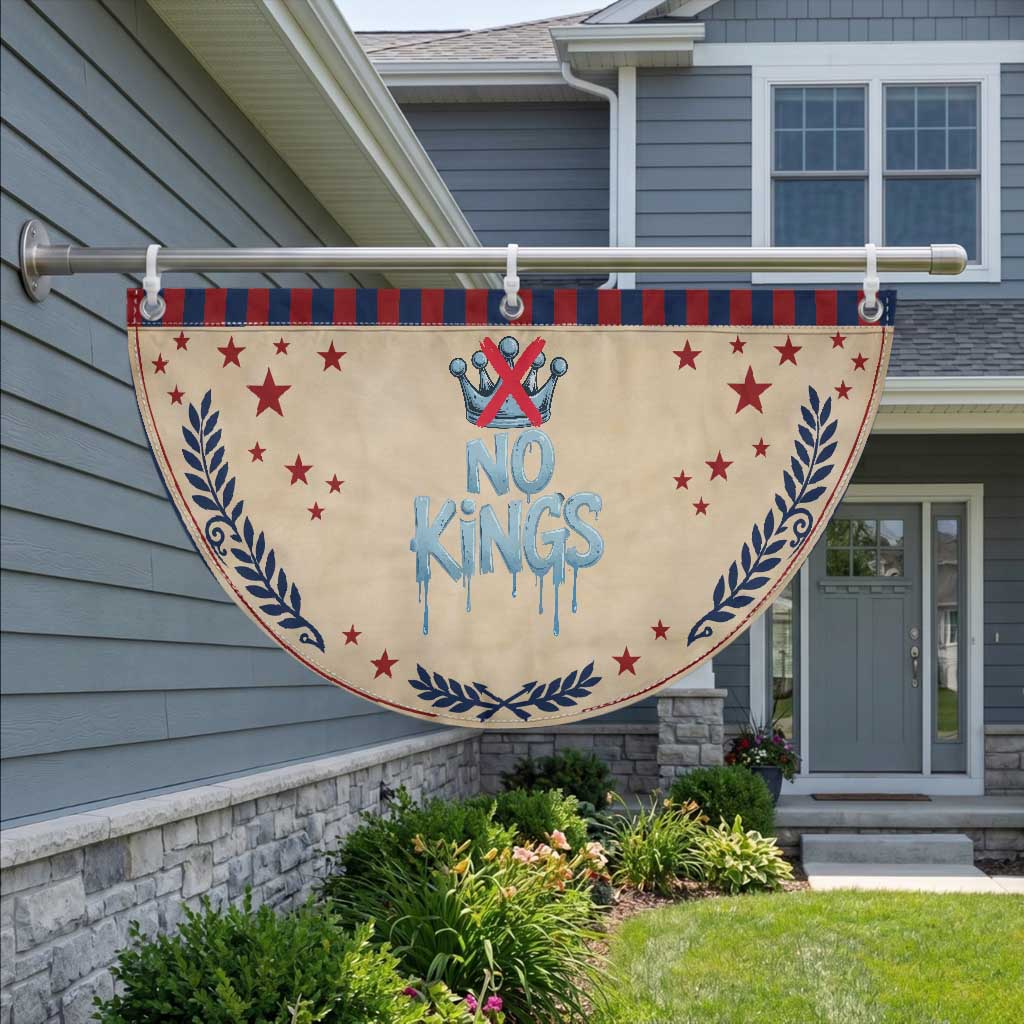 No Kings Abolish ICE Patriotic Fan Flag Anti Authoritarian Protest
