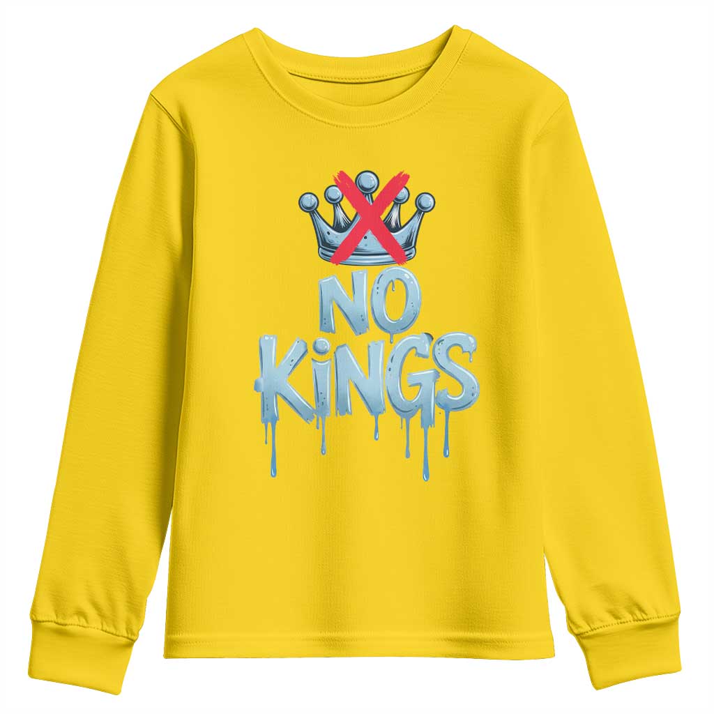 No Kings Abolish ICE Youth Sweatshirt Anti Authoritarian Protest