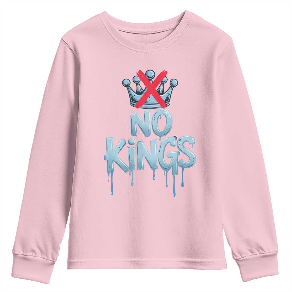 No Kings Abolish ICE Youth Sweatshirt Anti Authoritarian Protest