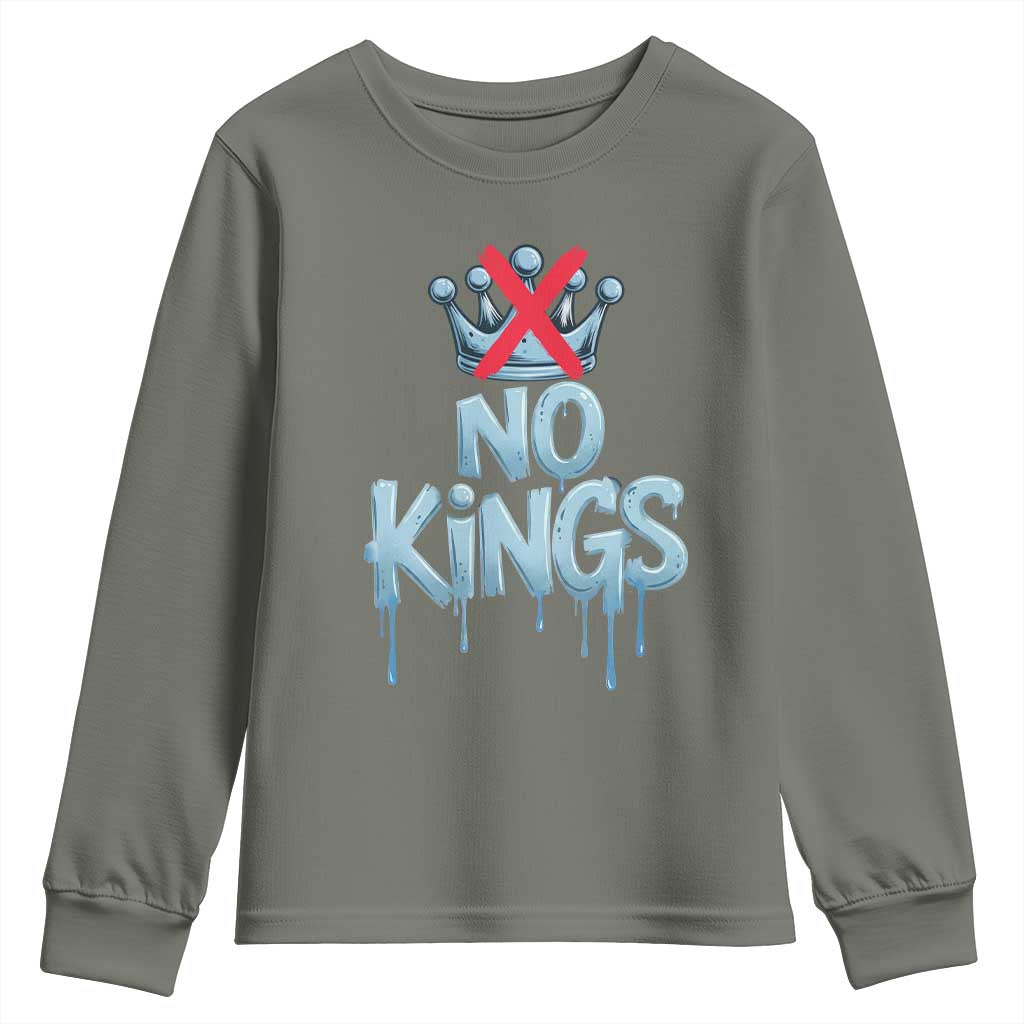 No Kings Abolish ICE Youth Sweatshirt Anti Authoritarian Protest