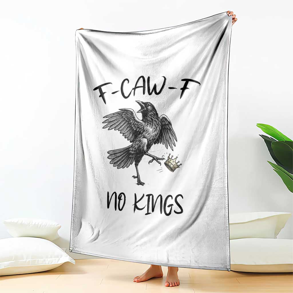 Funny Raven Kicking Crown No Kings Throw Blanket F Caw F