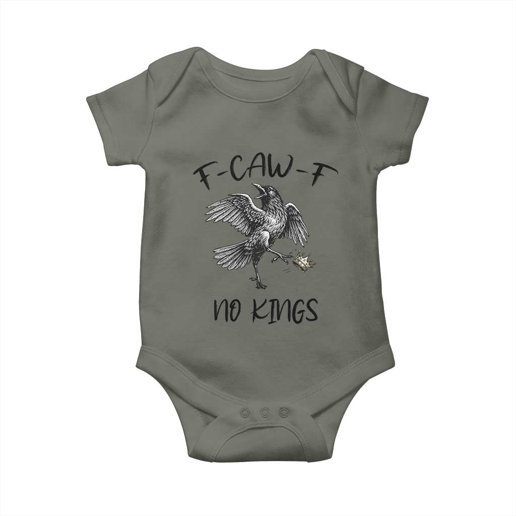 Funny Raven Kicking Crown No Kings Baby Onesie F Caw F