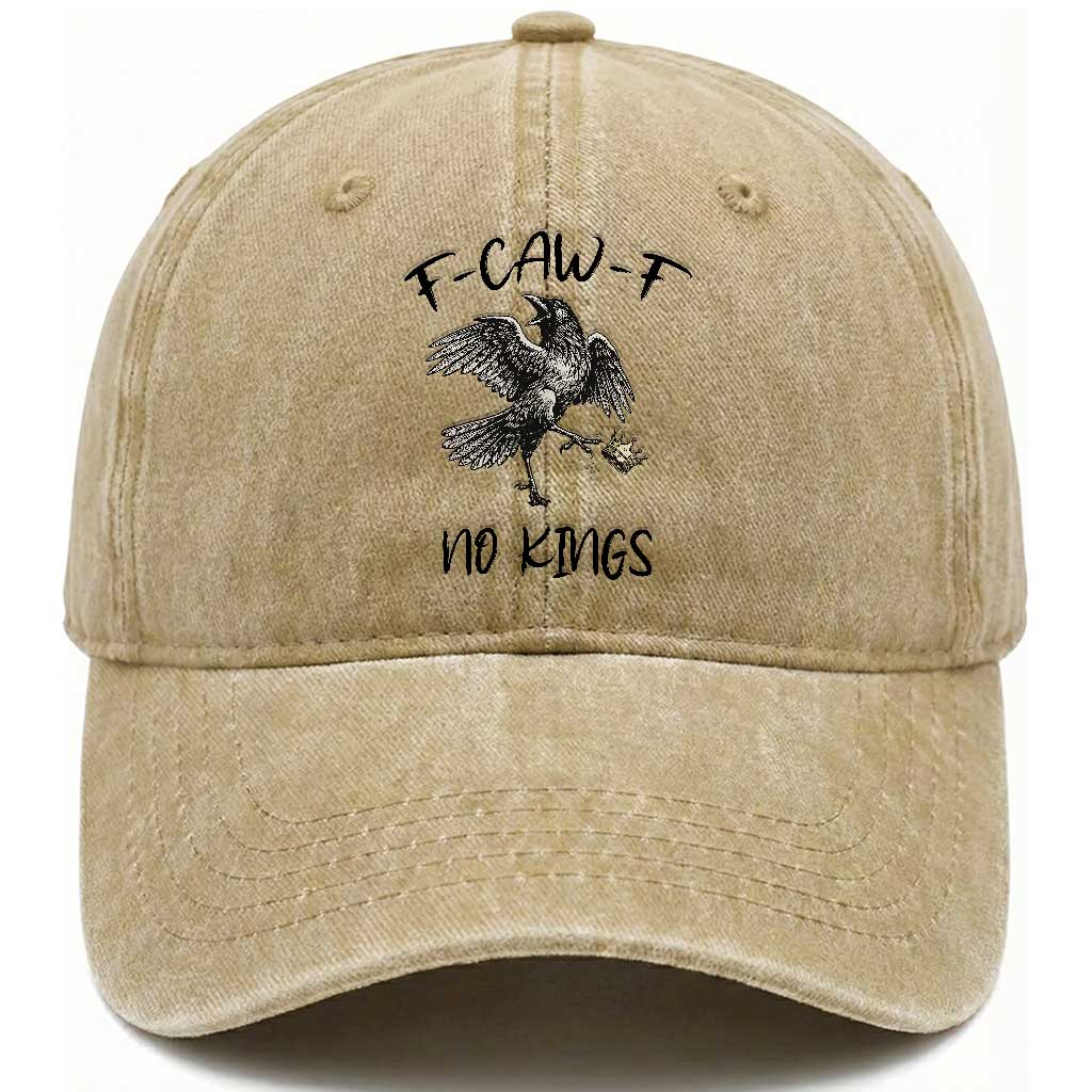 Funny Raven Kicking Crown No Kings Washed Cotton Baseball Cap F Caw F