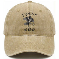 Funny Raven Kicking Crown No Kings Washed Cotton Baseball Cap F Caw F