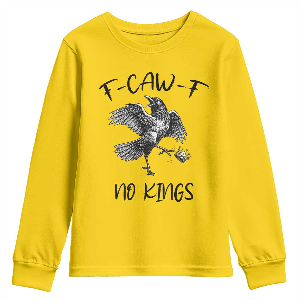 Funny Raven Kicking Crown No Kings Youth Sweatshirt F Caw F
