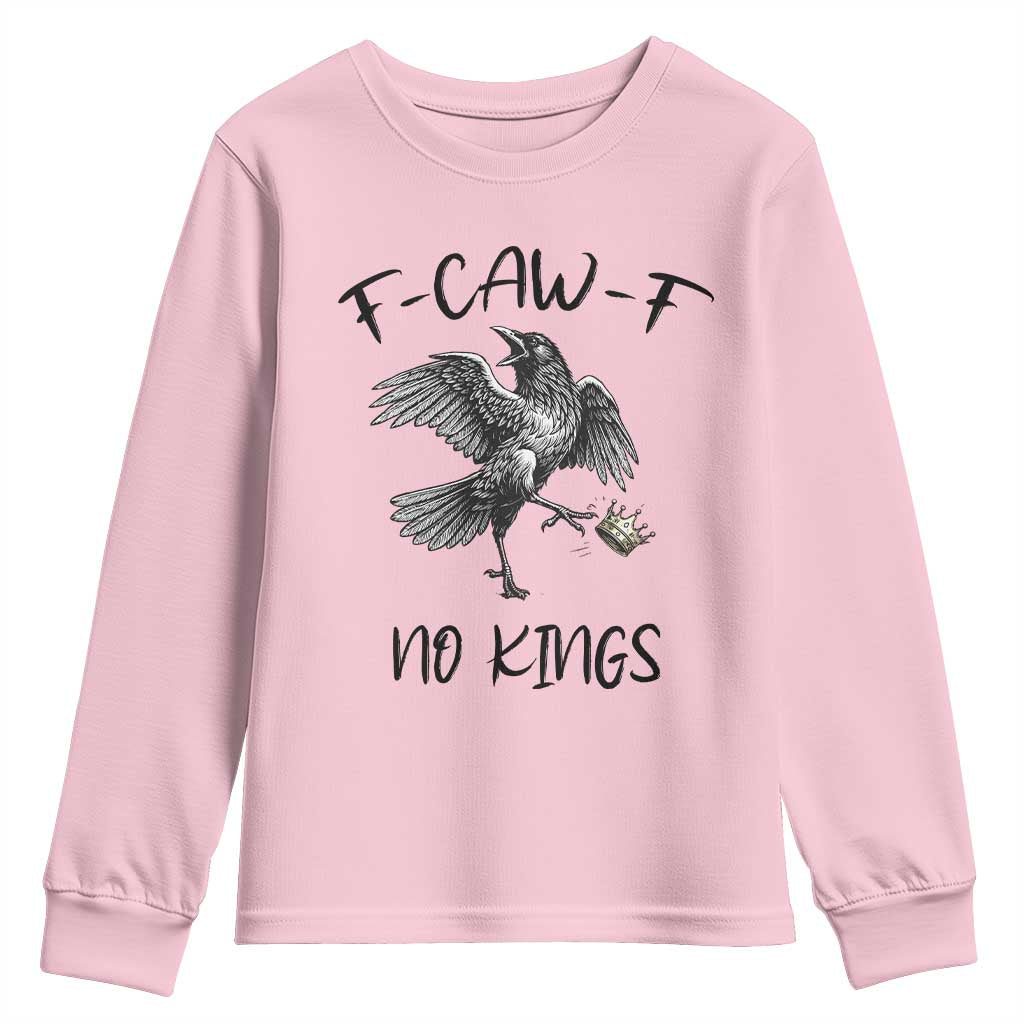 Funny Raven Kicking Crown No Kings Youth Sweatshirt F Caw F