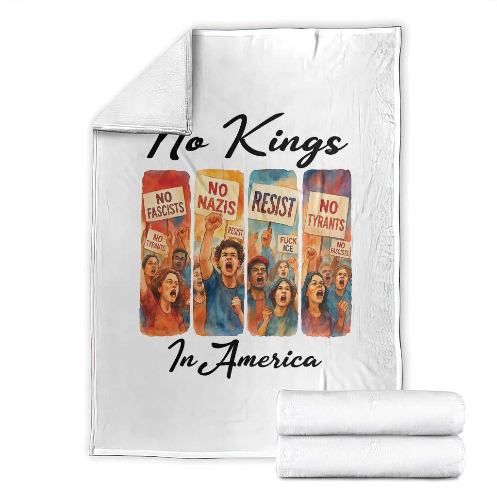 No Kings In America Throw Blanket American Anti Authoritarian Protest