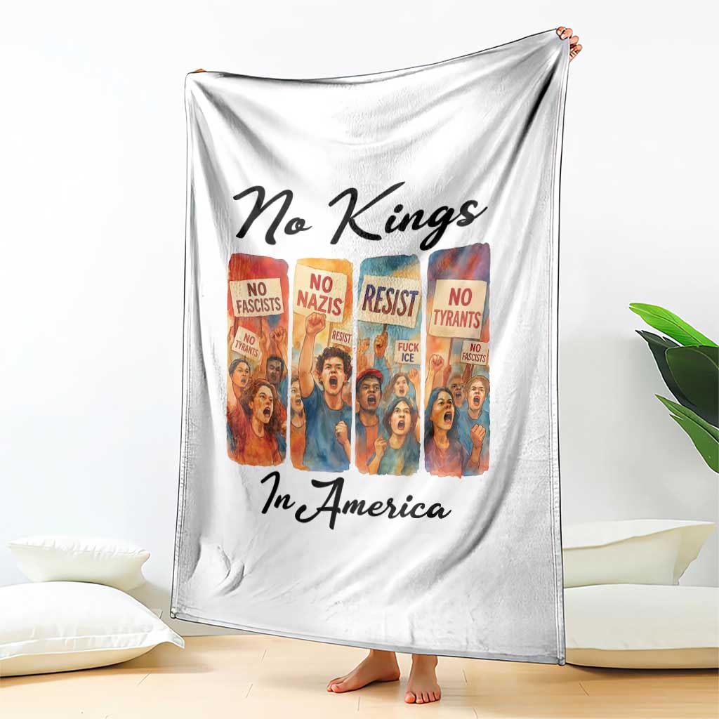 No Kings In America Throw Blanket American Anti Authoritarian Protest