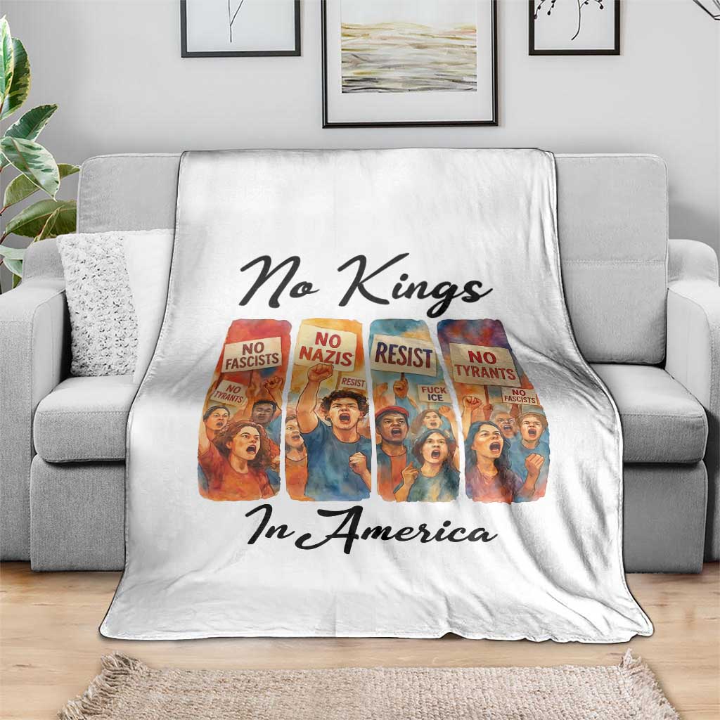 No Kings In America Throw Blanket American Anti Authoritarian Protest