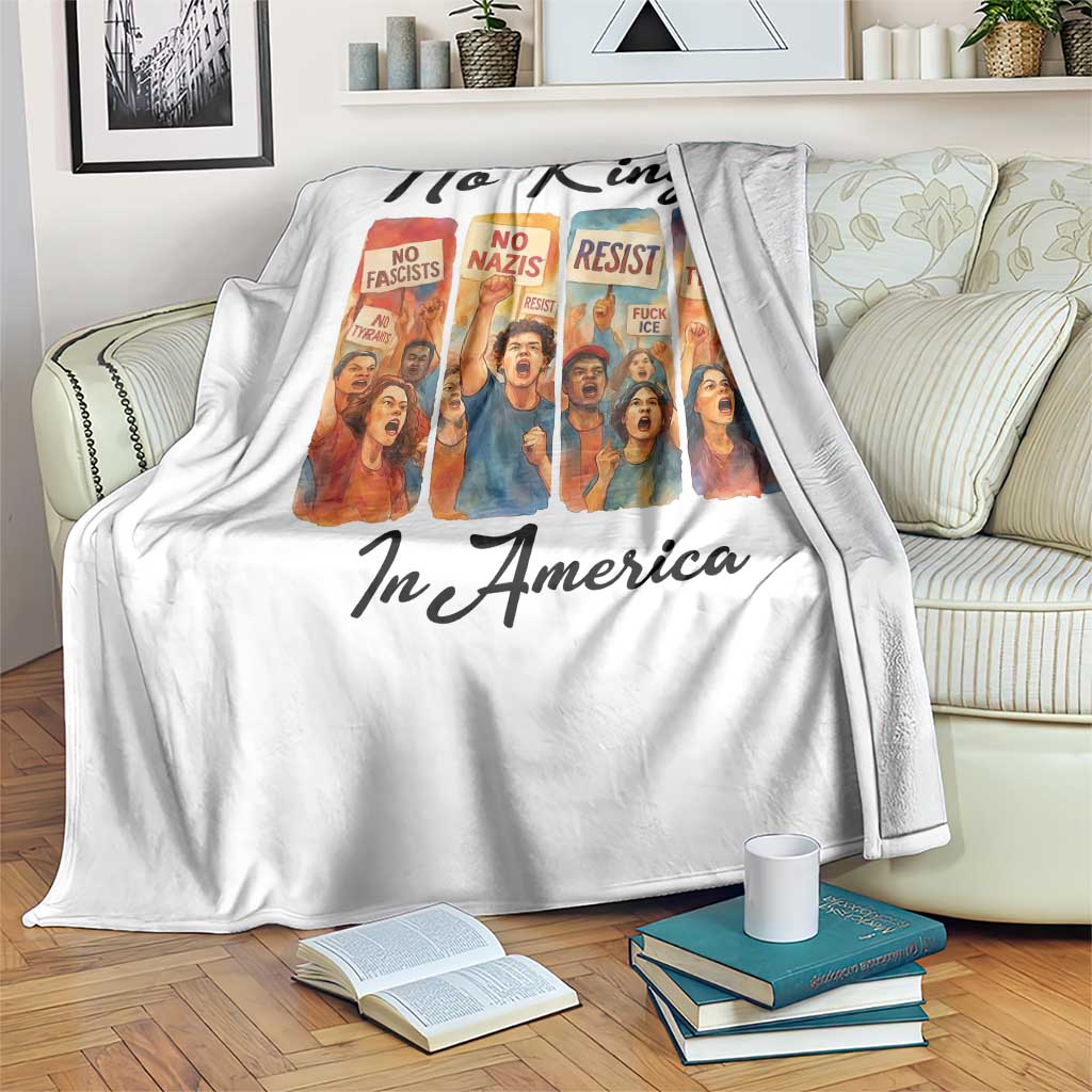 No Kings In America Throw Blanket American Anti Authoritarian Protest