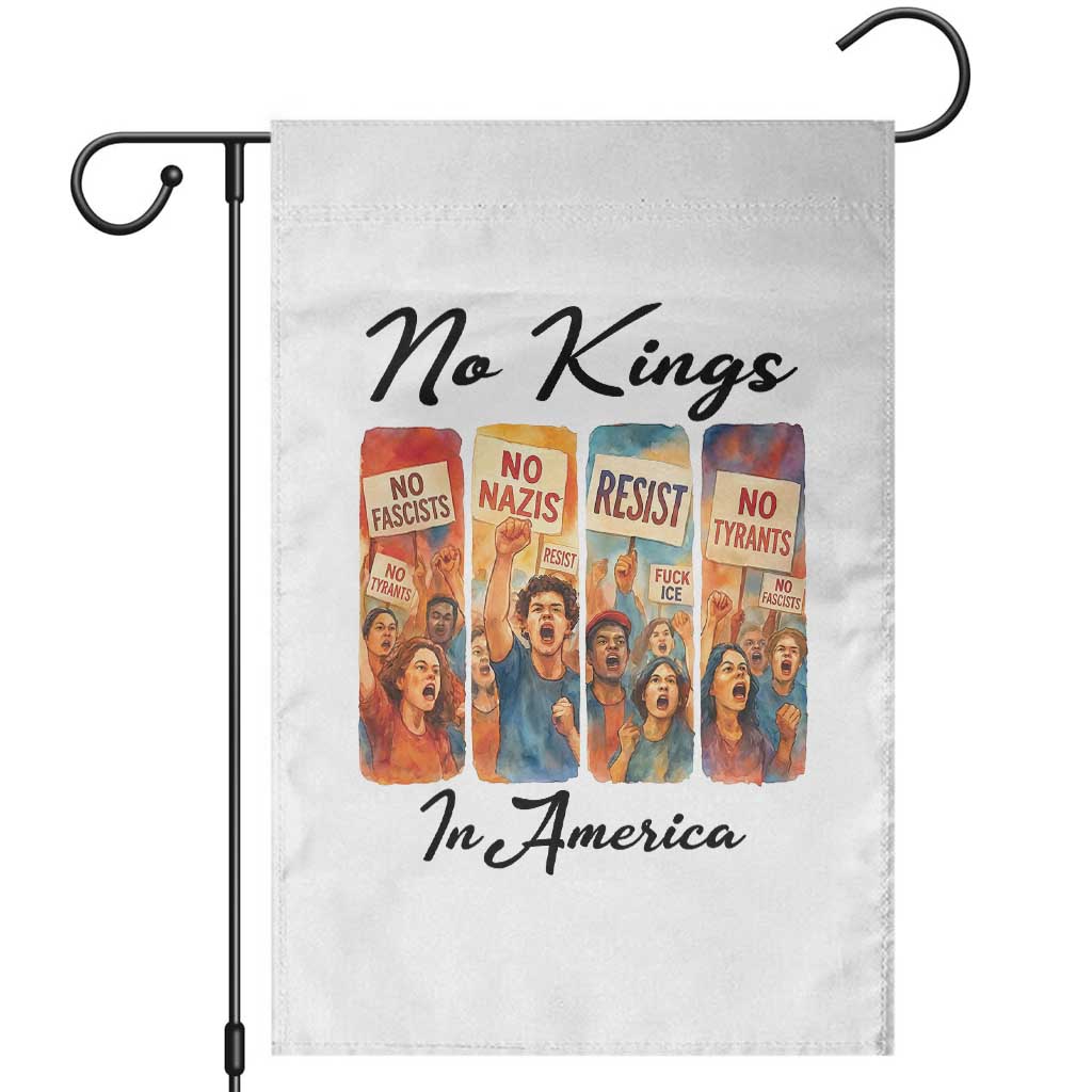 No Kings In America Garden Flag American Anti Authoritarian Protest