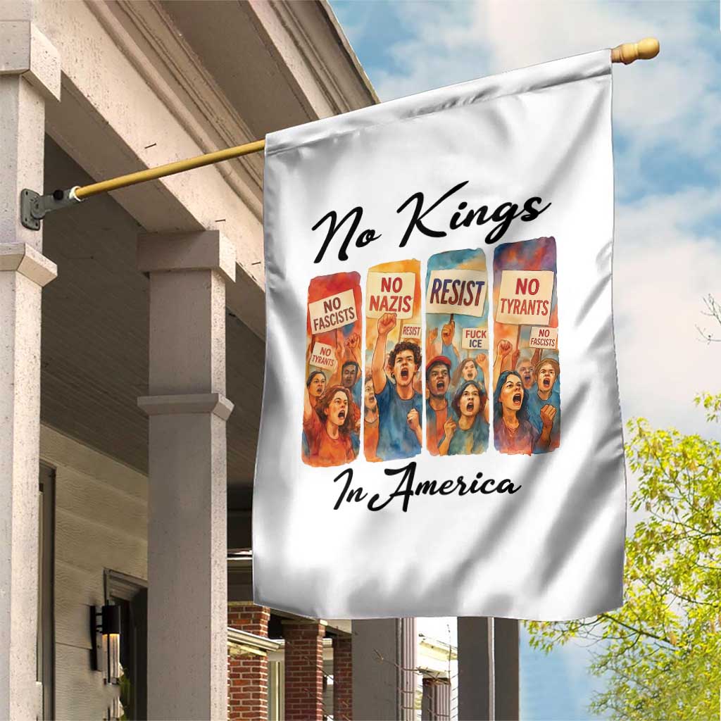 No Kings In America Garden Flag American Anti Authoritarian Protest