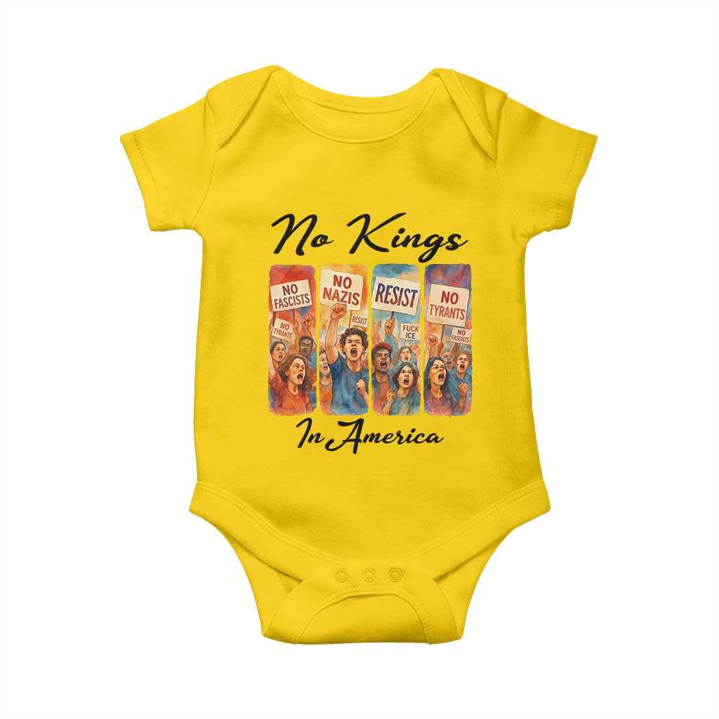 No Kings In America Baby Onesie American Anti Authoritarian Protest