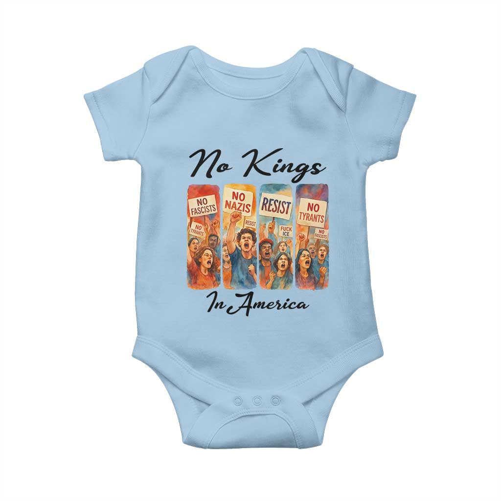 No Kings In America Baby Onesie American Anti Authoritarian Protest