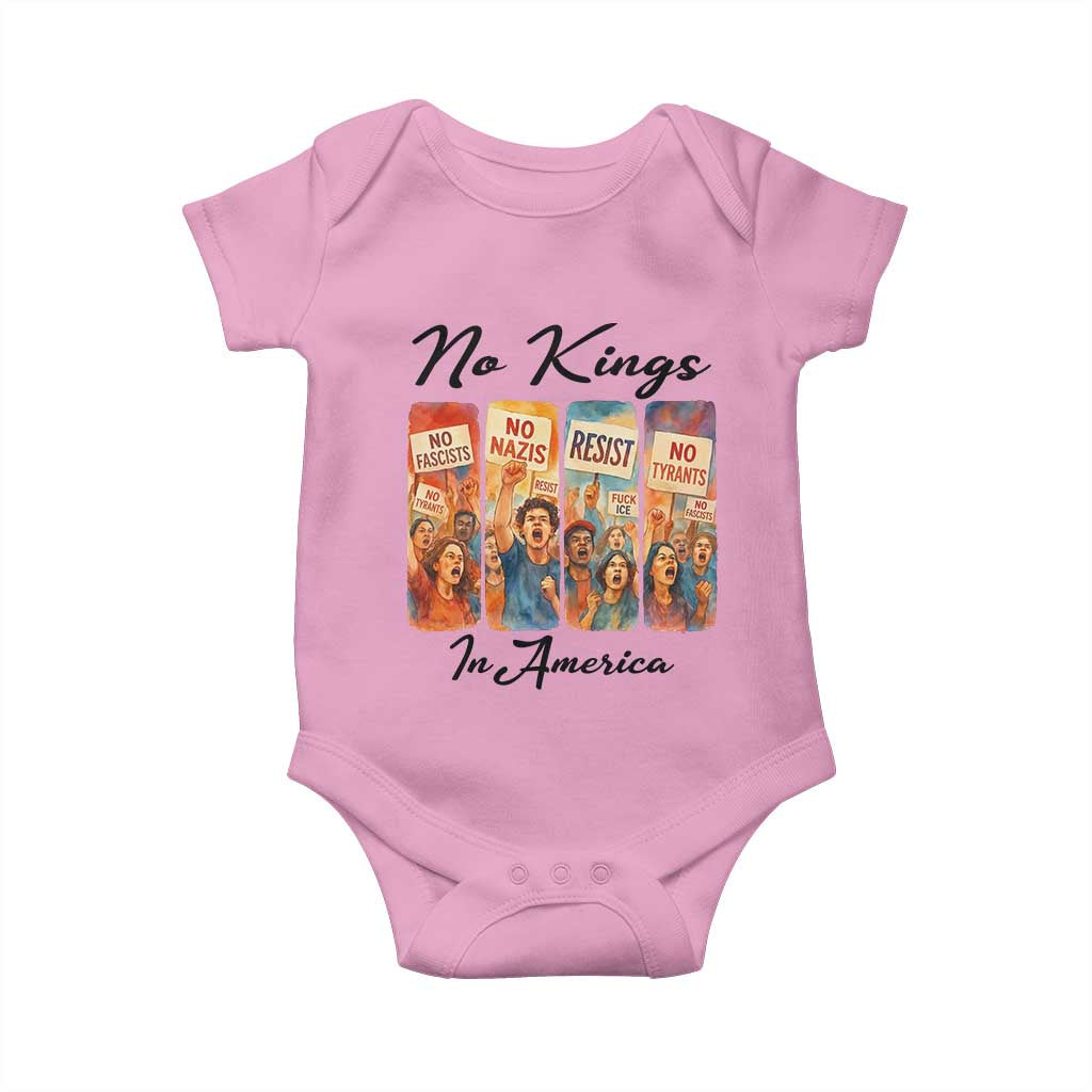 No Kings In America Baby Onesie American Anti Authoritarian Protest