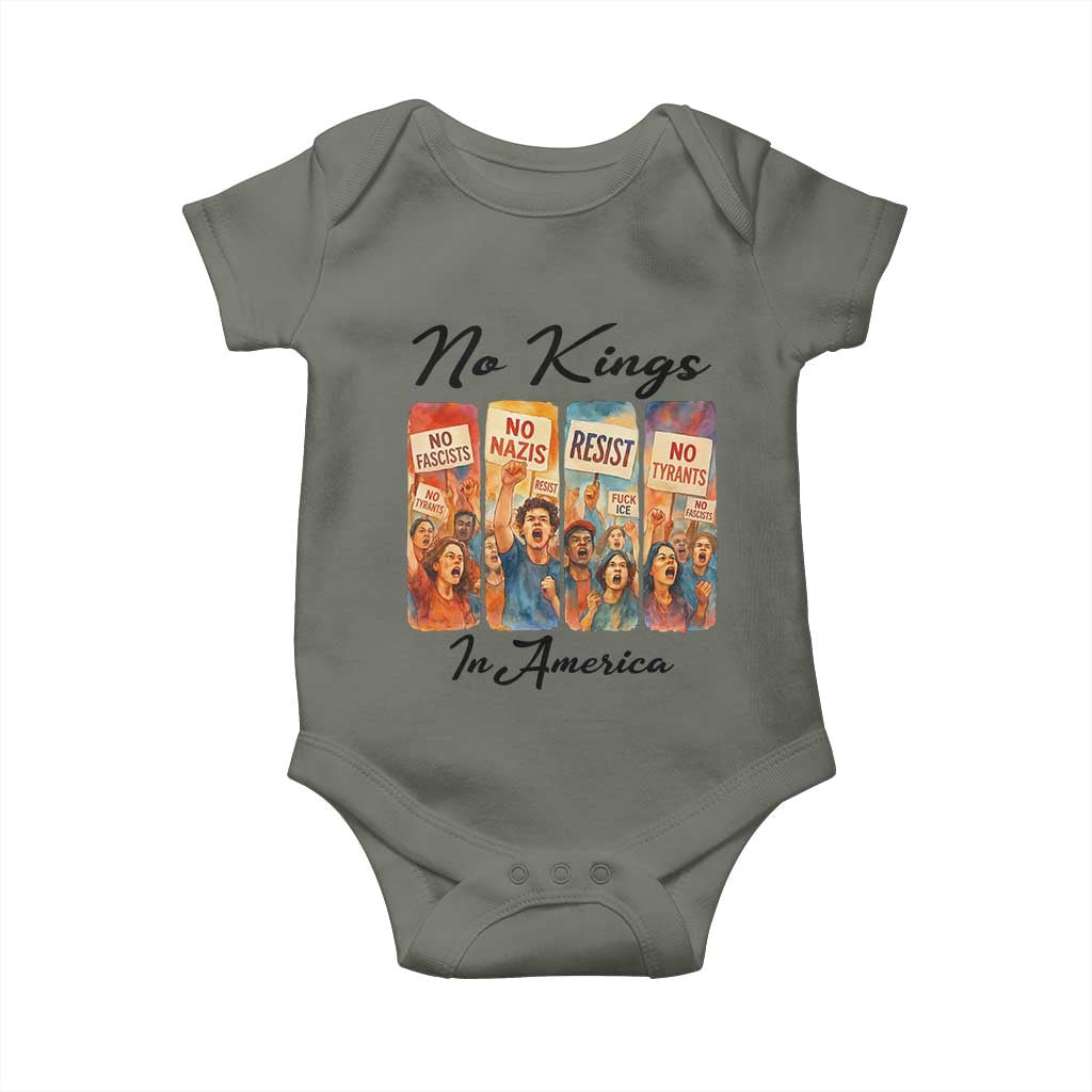 No Kings In America Baby Onesie American Anti Authoritarian Protest