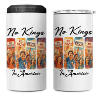 No Kings In America 4 in 1 Can Cooler Tumbler American Anti Authoritarian Protest