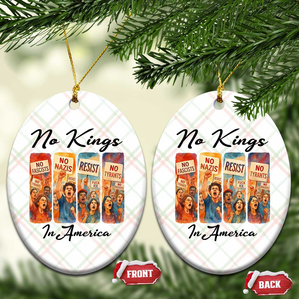 No Kings In America Ceramic Ornament American Anti Authoritarian Protest