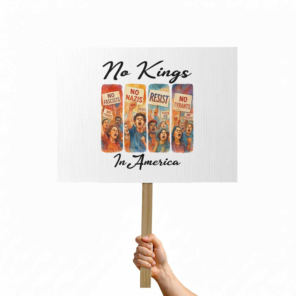 No Kings In America Protest Sign American Anti Authoritarian Protest