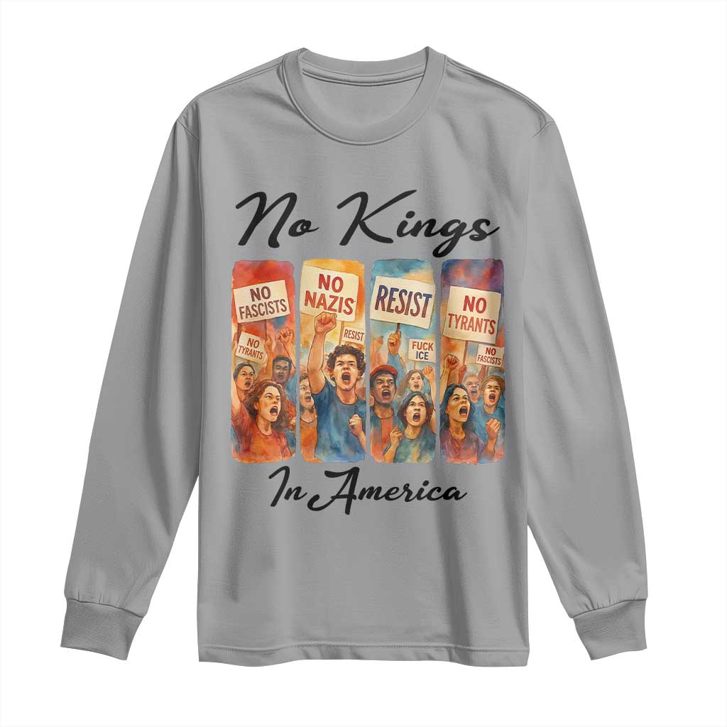 No Kings In America Long Sleeve Shirt American Anti Authoritarian Protest