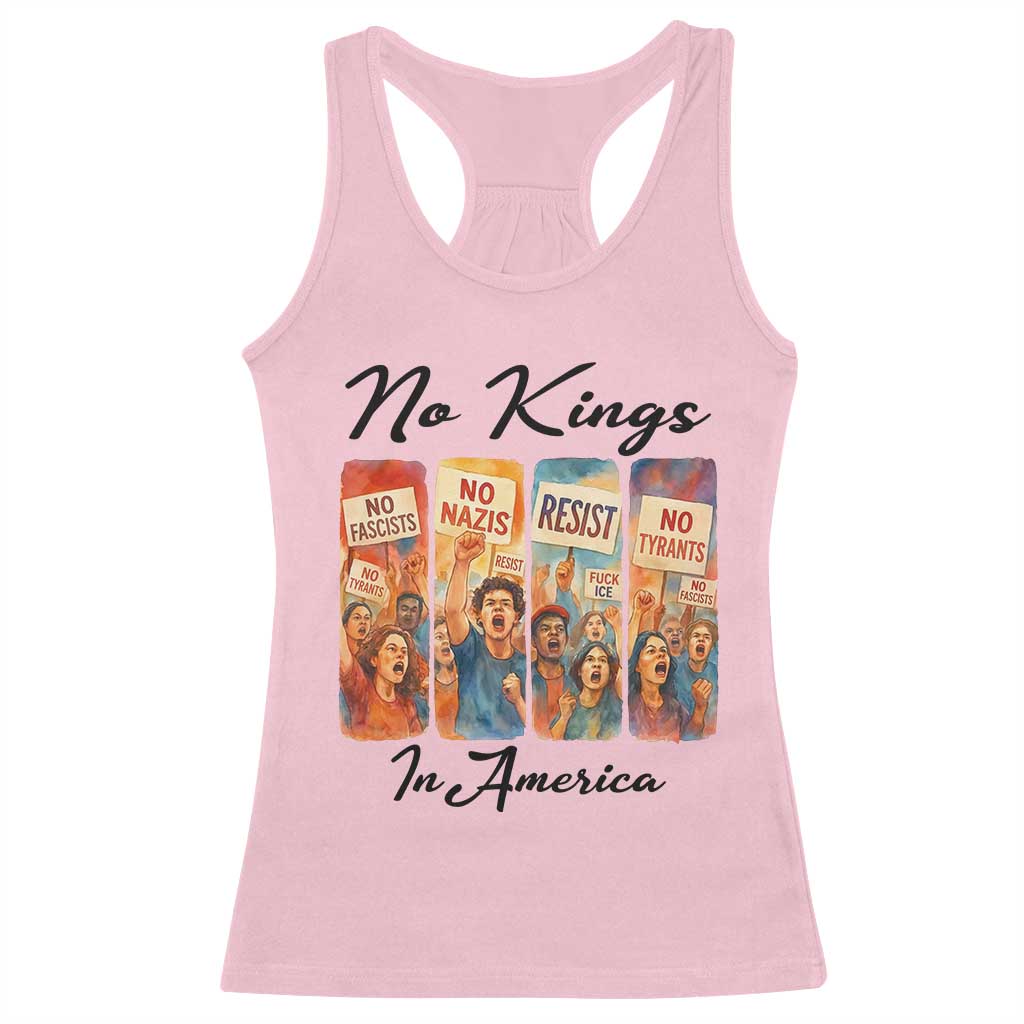 No Kings In America Racerback Tank Top American Anti Authoritarian Protest