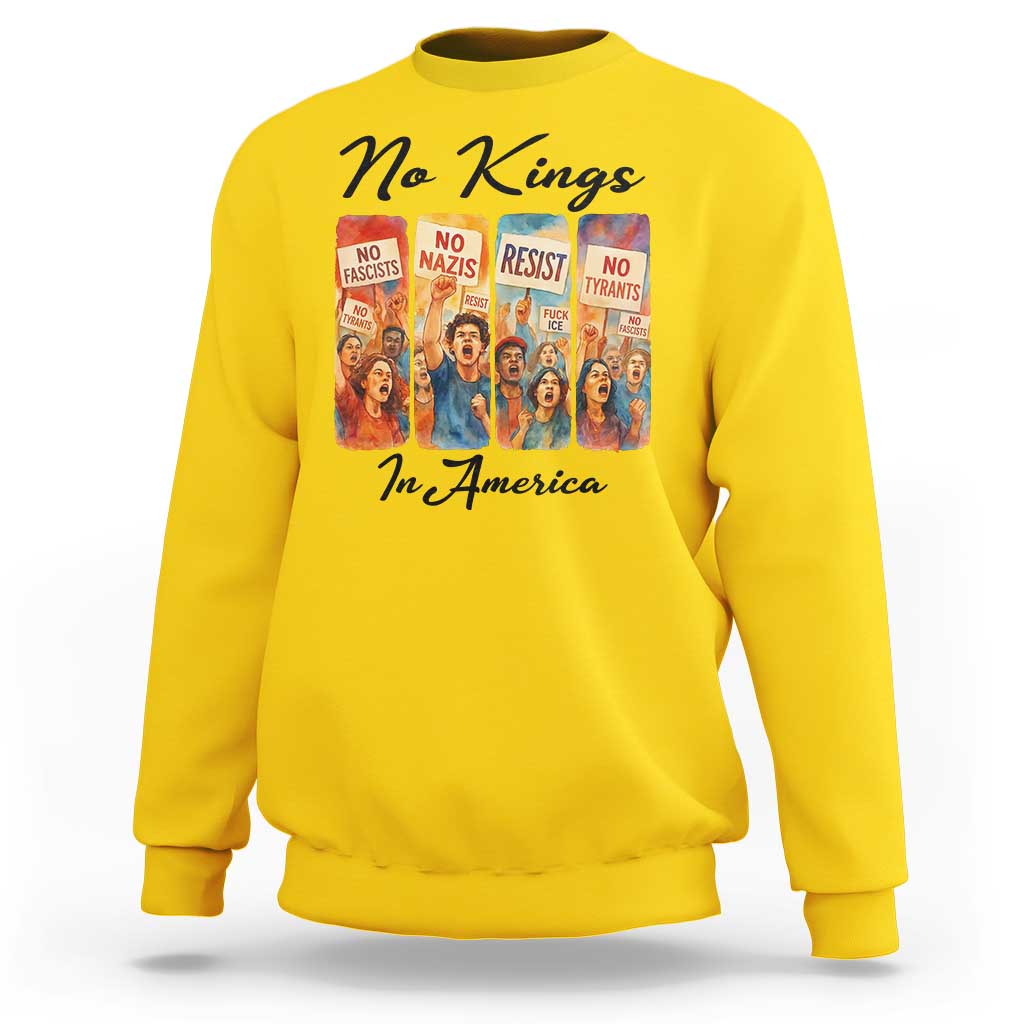 No Kings In America Sweatshirt American Anti Authoritarian Protest