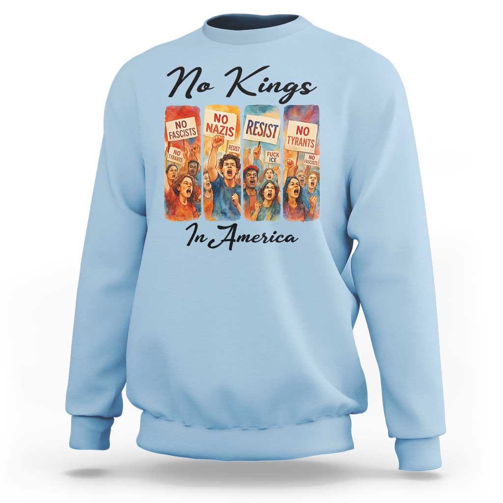 No Kings In America Sweatshirt American Anti Authoritarian Protest