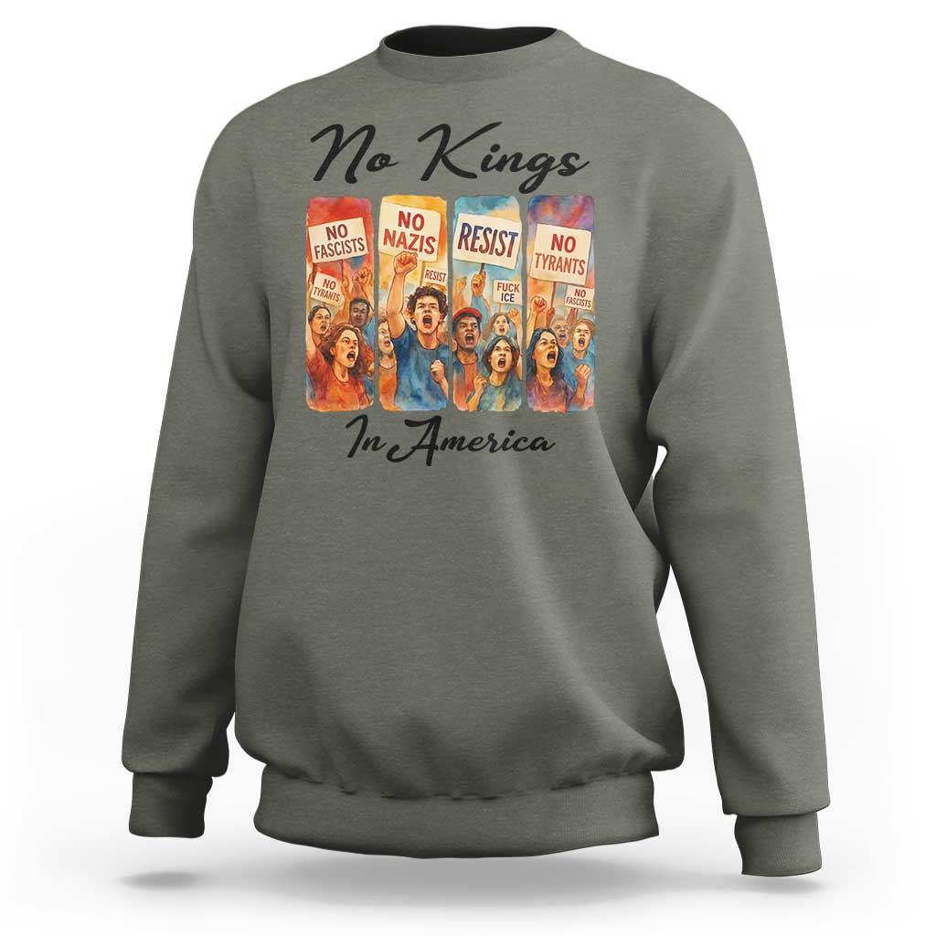No Kings In America Sweatshirt American Anti Authoritarian Protest