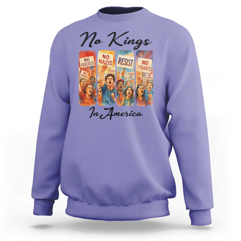 No Kings In America Sweatshirt American Anti Authoritarian Protest