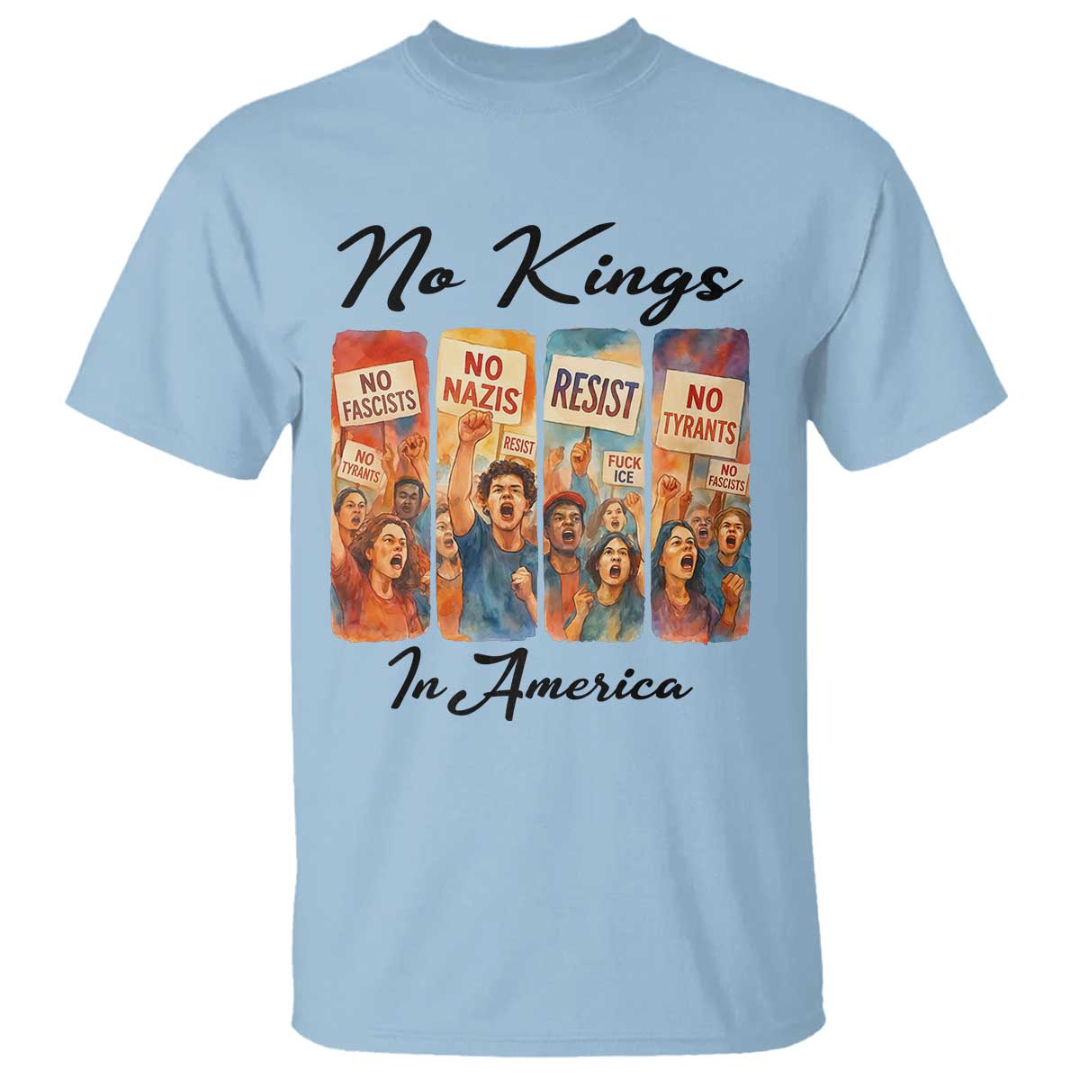 No Kings In America T Shirt American Anti Authoritarian Protest