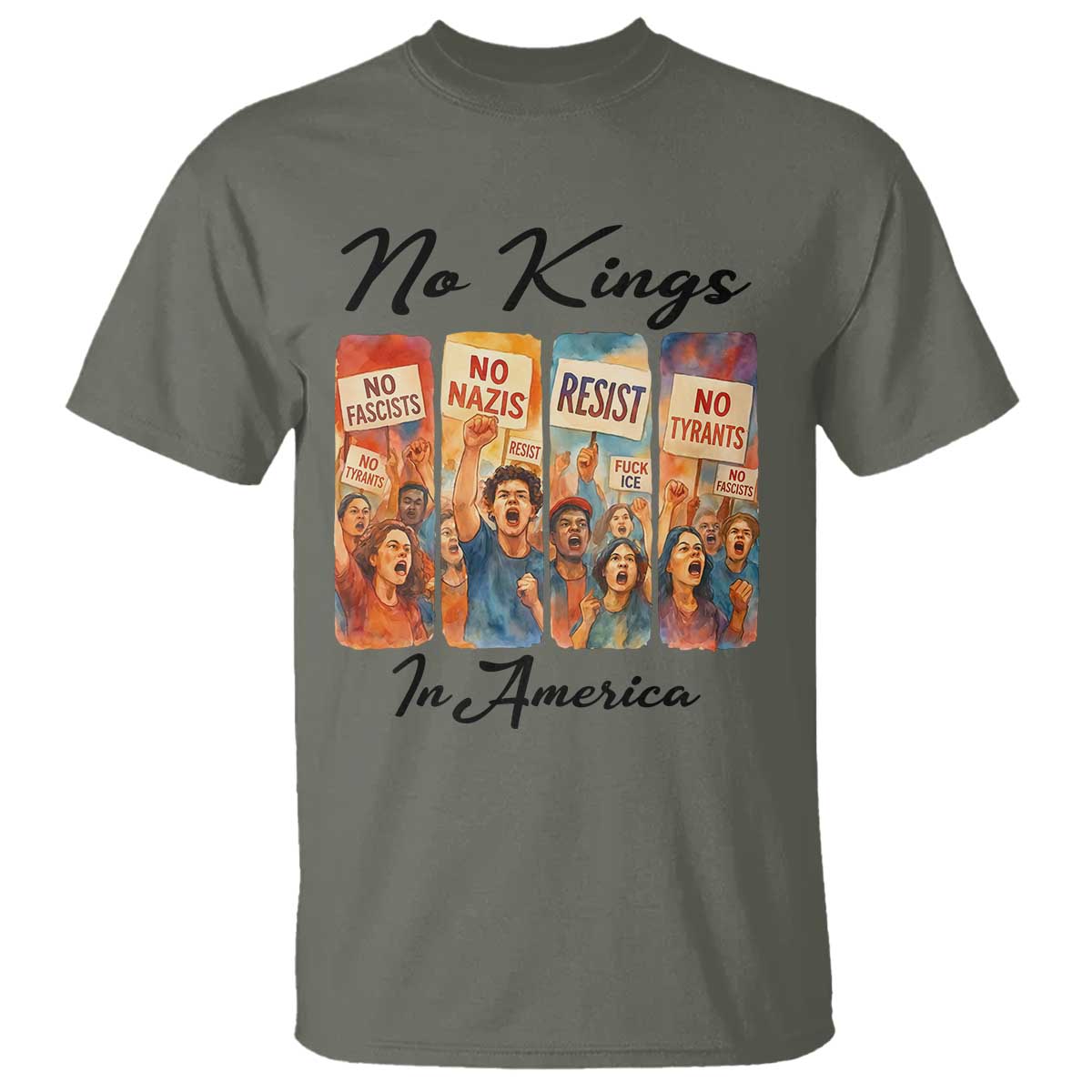 No Kings In America T Shirt American Anti Authoritarian Protest