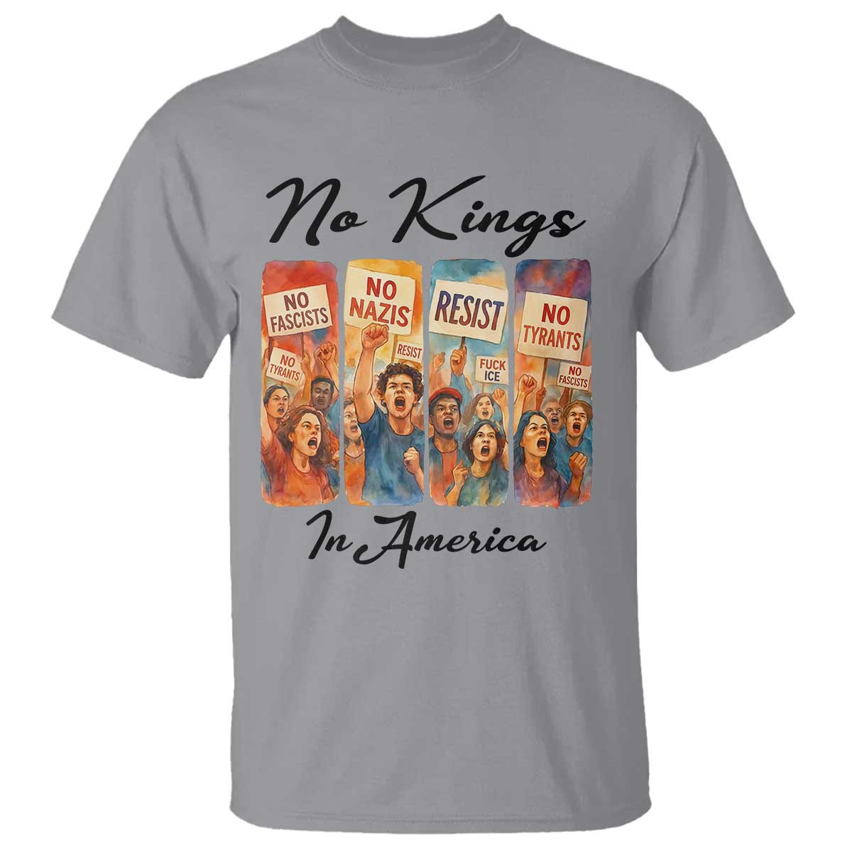 No Kings In America T Shirt American Anti Authoritarian Protest