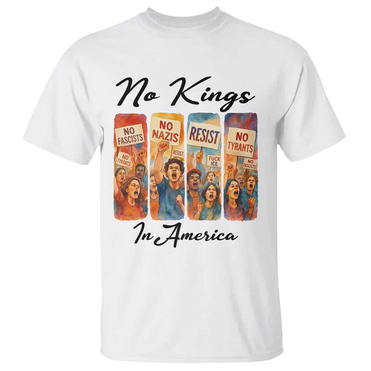 No Kings In America T Shirt American Anti Authoritarian Protest