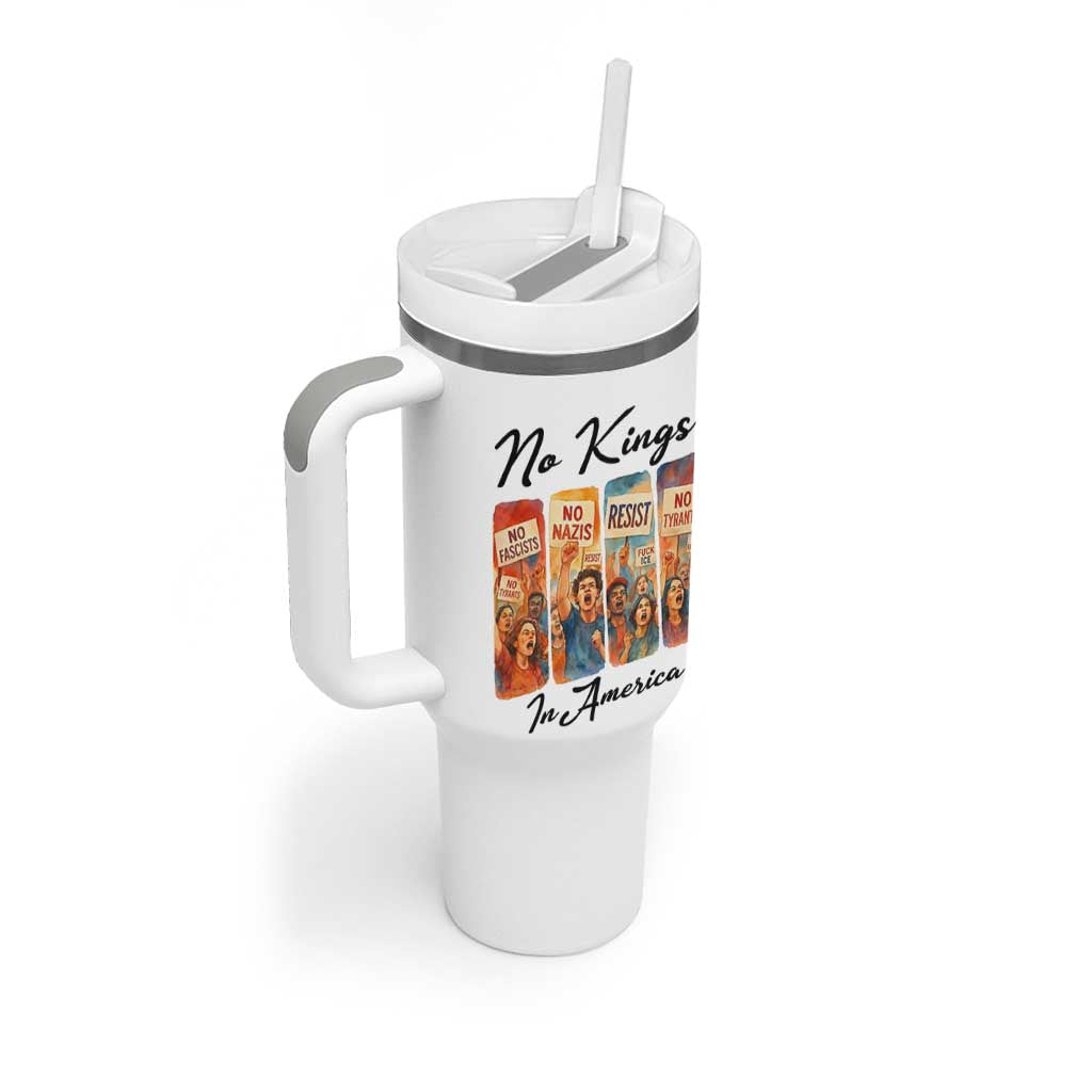 No Kings In America Tumbler With Handle American Anti Authoritarian Protest