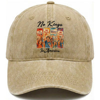 No Kings In America Washed Cotton Baseball Cap American Anti Authoritarian Protest