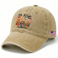 No Kings In America Washed Cotton Baseball Cap American Anti Authoritarian Protest