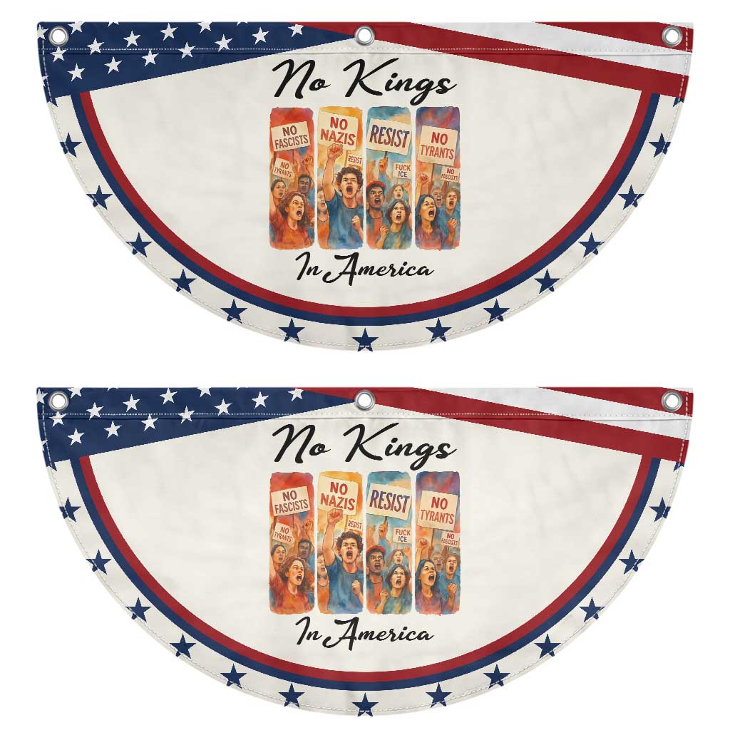 No Kings In America Patriotic Fan Flag American Anti Authoritarian Protest