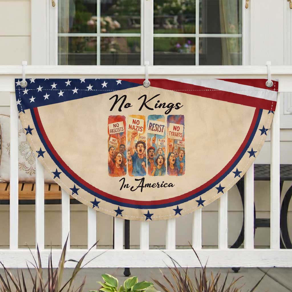 No Kings In America Patriotic Fan Flag American Anti Authoritarian Protest