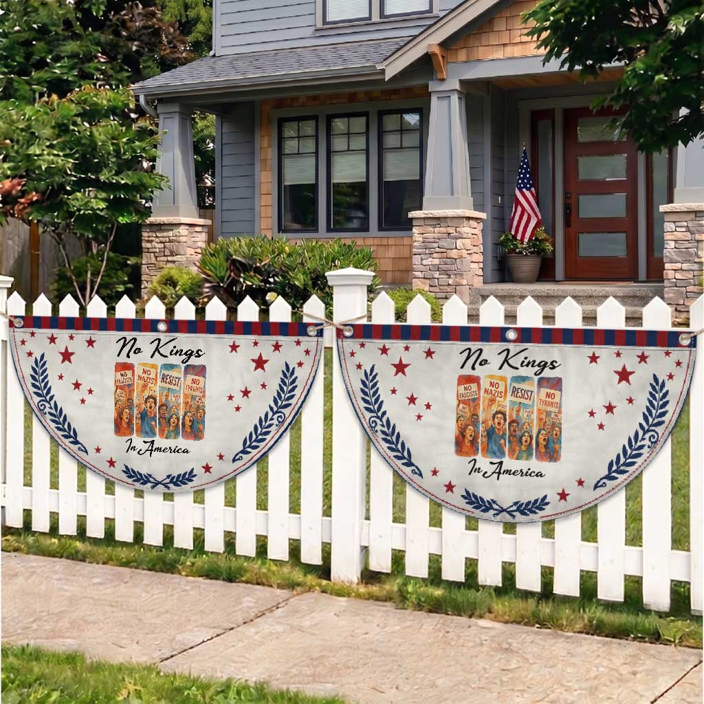 No Kings In America Patriotic Fan Flag American Anti Authoritarian Protest