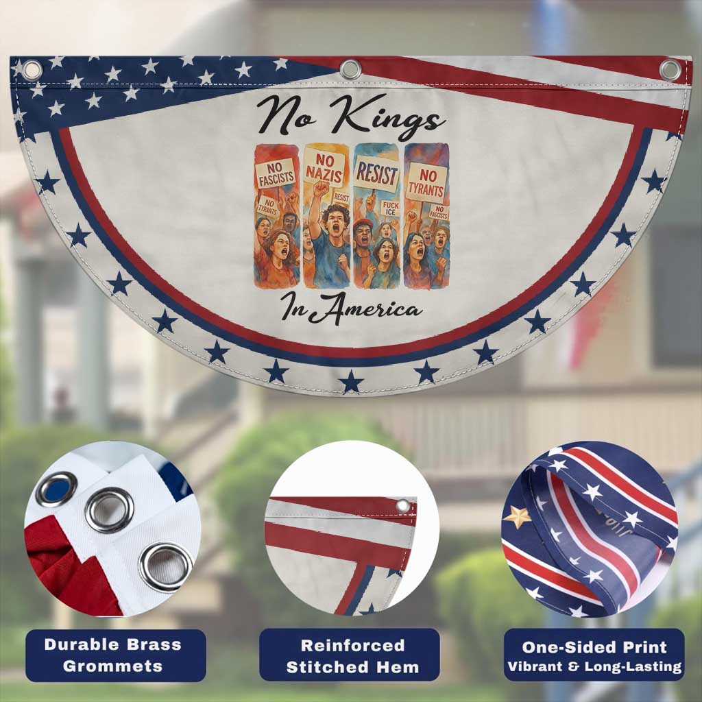 No Kings In America Patriotic Fan Flag American Anti Authoritarian Protest