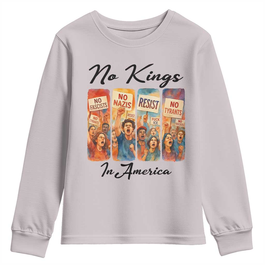 No Kings In America Youth Sweatshirt American Anti Authoritarian Protest