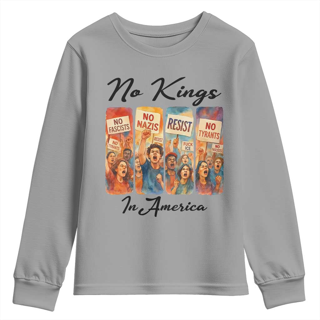 No Kings In America Youth Sweatshirt American Anti Authoritarian Protest