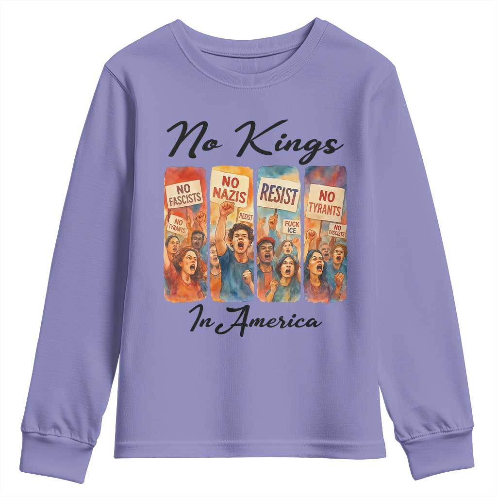 No Kings In America Youth Sweatshirt American Anti Authoritarian Protest
